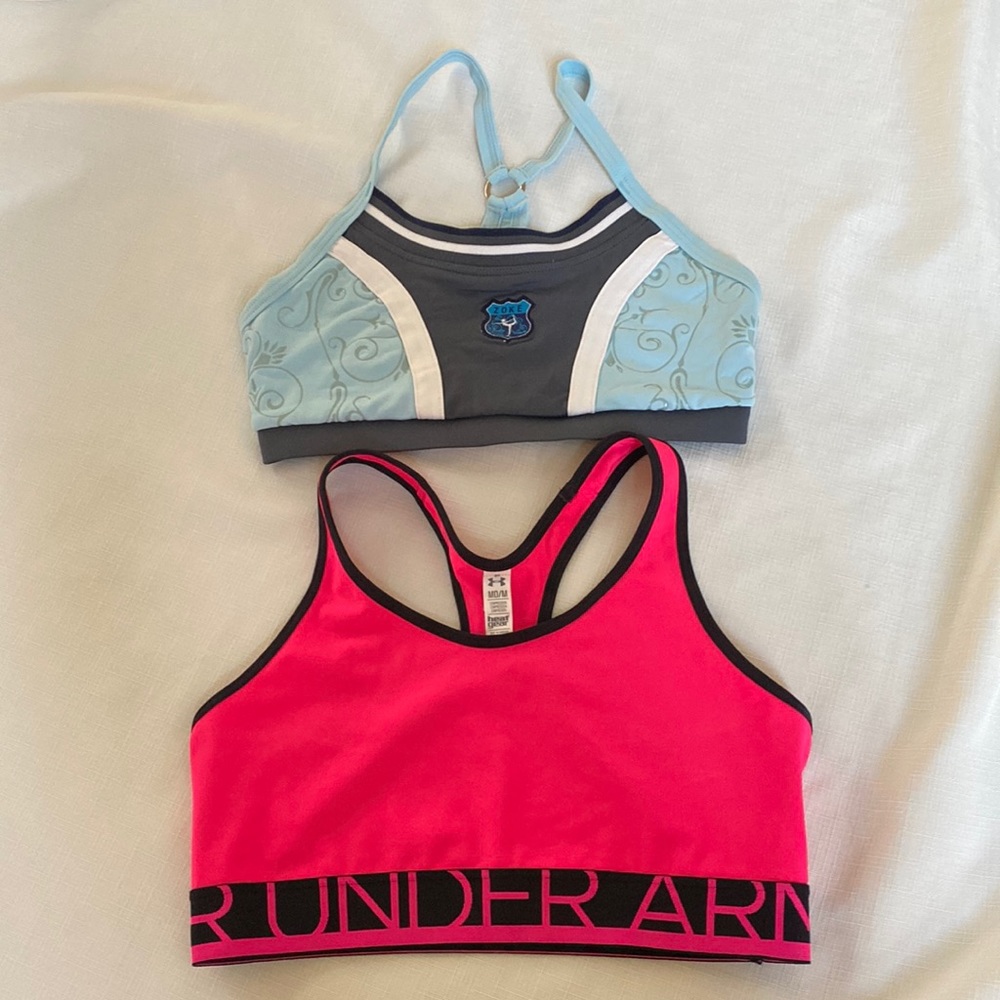 Under armor Zoke sports bra Pink blue bundle